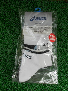 ◎asicsアシックスXTS111 2足組リンキングソックス(すべり止め付)0190ホワイト×ブラック 26cm(25～27cm)色違い2足組◎