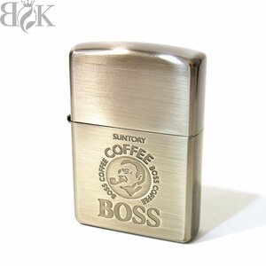 未使用品 ジッポー サントリー ボス コーヒー SUNTORY BOSS COFFEE オイルライター シルバーカラー 長期保管品 着火未確認 Zippo 〓