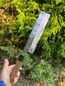 合羽橋　鍔屋　匠　伍郎政宗　青紙　薄刃包丁　210mm 7寸　 包丁　 和包丁　水牛　八角柄　菜切　安来　炭素鋼　 料理包丁