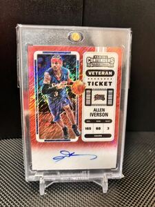 【5枚限定 ジャージナンバー】 2022-23 Panini Contenders Red Prizm Allen Iverson アレン・アイバーソン 直書きサイン AUTO 3/5