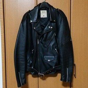 666 Leather Wear ダブルライダースジャケット ブラック 黒 40 牛革 トリプルシックス schott lewis leathers 革ジャン 英国製