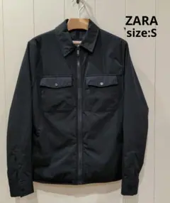 ZARA ザラ メンズ 中綿 シャツジャケット ブラック S