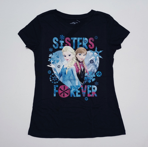 USA購入★★ アナと雪の女王 Tシャツ ブラック サイズL 140 未使用品 ★★ Frozen Girls Tshirts