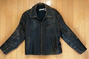 ★ショット★ 超貴重★襟付き 本革 ライダースジャケット オールド ★ビンテージ★ 80s USA製 SCHOTT #691 RIDERS JACKET OLD VINTAGE ★