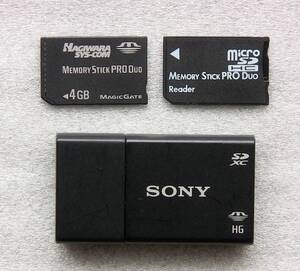 ソニー SONY MRW-F3 メモリーカードリーダー＆MEMORY STICK ProDuo 4GB＆microSD-ProDuo変換リーダー