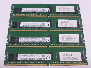 メモリ サーバーパソコン用 SK hynix DDR4-2400 (PC4-19200) ECC Registered 8GBx4枚 合計32GB 起動確認済です HMA41GR7AFR4N-UH⑥