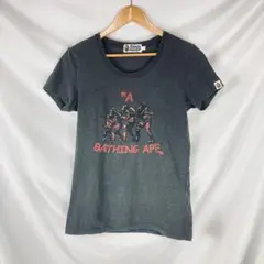 アベイシングエイプ　Tシャツ　S　グレー　炭黒　S432