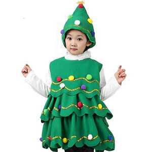 コスプレ衣装 キッズ用 クリスマス クリスマスツリーワンピース 小人 妖精 子供用 こども サンタ ch1026