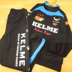 ◎使用少なめ！M 上下セット！KELME ケルメ サッカー◆ジャージ ジャケット&厚手ナイロンパンツ 秋冬！◆メンズ 黒◆BA1340