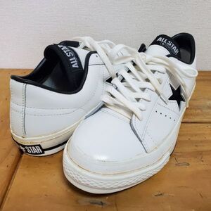 CONVERSEコンバース■デッドストック 90s 後期 初期タグ ONESTAR OX ワンスター 日本製 US8 JP26.5 白×黒 レザー 未使用