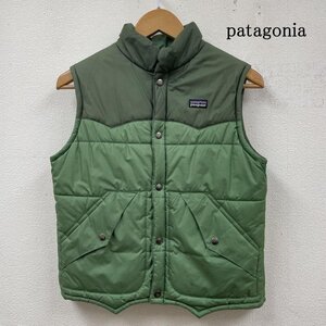 パタゴニア 前開き スナップボタン ベスト Vest 68330F9 キッズ 子供服 ロゴ 刺繍 ベスト M 緑 / グリーン ロゴ、文字 X 刺繍