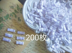 最終出品【200枚】まとめ1.8*0.6ｃｍ上質幅6ｍｍ蝶々結びミニサイズデコリボンモチーフパーツホワイト裏に糸で始末A61