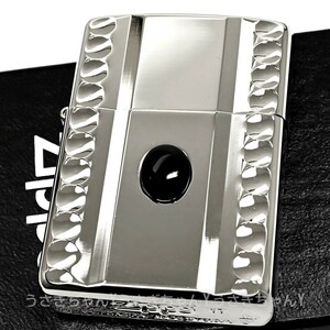 zippo☆アーマー☆両面☆オニキス☆深彫りラインSV☆ジッポ ライター