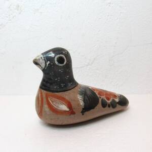 Vintage メキシコ民藝トナラ『鳩』置物 オブジェ 1960-70s / サイン有 / フォークアート / Vintage Folk Art / 世界の民芸芸 ★土16