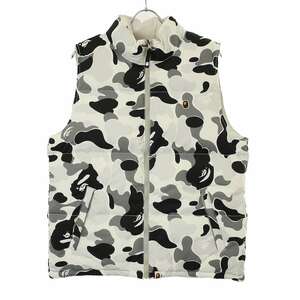 A BATHING APE ア ベイシング エイプ 23AW Camo Down Vest リバーシブルサルカモダウンベスト 001DNJ801010M グレー S IT2GYKT1Y0TA