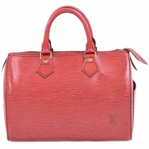 本物 ルイヴィトン LOUIS VUITTON LV スピーディ 25 エピ レザー ミニ ボストンバッグ ハンドバッグ カスティリアンレッド M43017