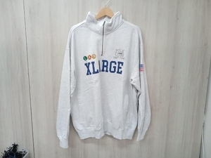 X-LARGE　エクストララージ　HOCKEY HALF ZIP SWETSHIRTS サイズXL　グレー 店舗受取可