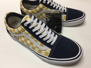 美品 人気 VANS PRO OLD SKOOL バンズ スケート オールドスクール プロ スエード ネイビー チェッカー us11 JP 29 正規品