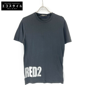 DSQUARED2 ディースクエアード S74GD0463 ブラック コットン プリントTシャツ ブラック S トップス コットン メンズ 中古