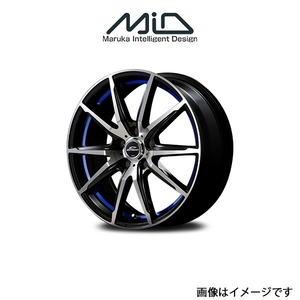 MID シュナイダー RX 02 アルミホイール 4本 アトレーワゴン S300系(12×3.5B 4-100 INSET42 ブラックポリッシュ/ブルー)SCHNEIDER