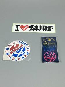 ☆ハワイ限定　24 karats SURF ステッカー ３種類　セット☆C