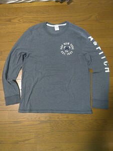 Abercrombie & Fitch アバクロ　ロングスリーブTシャツ　長袖Tシャツ　ロゴ刺繍　ヴィンテージ加工　サイズXL　メンズ　