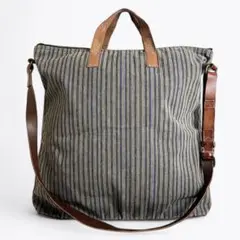 RRL CANVAS LEATHER STRIPE BAG レザー ストライプ