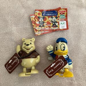 ディズニーキャラクター/ミッキーマウス＆ドナルドダック ゼンマイ仕掛けのフィギュア２種セット yujin ユージン