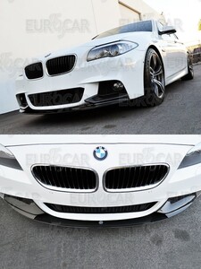 BMW 5シリーズ F10 F11 Mスポーツ フロントリップスポイラー P型 3PCSタイプ 2010-2016 限定色塗装 艶あり黒 FL-50856