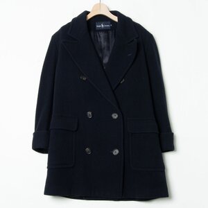 【1円スタート】RALPH LAUREN ラルフローレン ピーコート 肩パッド アウター 綿100％ クラシカル トラッド 紺 ネイビー 7 レディース