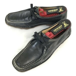 REGAL/リーガル★本革/袋縫いUチップ/レザーシューズ/モカシン【24.5/黒/BLACK】ビジネス/dress shoes◆A-141