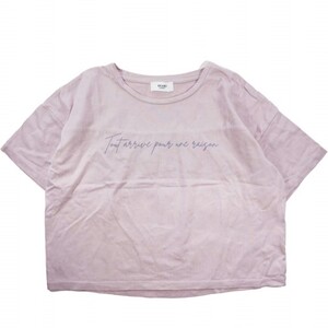 BEAMS HEART ビームスハート 手書き風 ロゴTシャツ 43-08-0289-213 Free ピンク 半袖 カットソー ギャザー オーバーサイズ トップス g7068