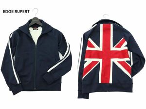 EDGE RUPERT ルパート 通年 ユニオンジャック★ ジャージ トラック ジャケット ブルゾン Sz.S　メンズ ネイビー 日本製　A4T00721_1#O