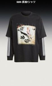 adidas x Korn Long Sleeve T-shirt Blackアディダス x コーン 長袖 Tシャツ ブラック 第3弾 1st explicit_lyrics 貴重 ラストコラボ限定