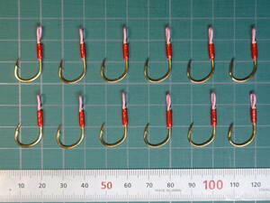 伊勢尼 １３号(金・ひねりなし) ＊横アイ（スプーン用）12本セット①　＊送料無料　（シングルフック・スイミングフック）