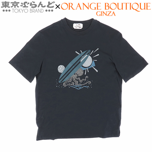 101733107 エルメス HERMES プールウォッチ Tシャツ ネイビー コットン タコ サーフィン XS 半袖Ｔシャツ メンズ