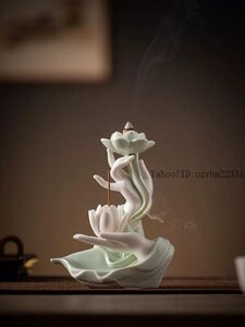 磁器 香炉 仏手蓮華倒流香炉 檀香炉 薫香炉 装飾品 工芸品 置物