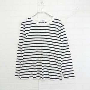 ◇ Denifits Memento アベイル ボーダー 長袖 Tシャツ カットソー サイズL ホワイト ブラック レディース P