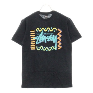 STUSSY ステューシー SSリンク ショーンフォント クルーネック半袖Tシャツカットソー ブラック