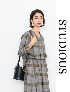 ■激安■STUDIOUS/ステュディオス■2wayバケツバック/ショルダーバッグ■ファー巾着取り外し可能■ブラック◎