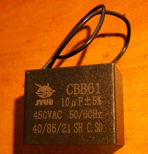 ( CBB61 10uF 450V AC 50/60Hz ) キャパシター　モーター始動　フィルムコンデンサー 　fan capacitor
