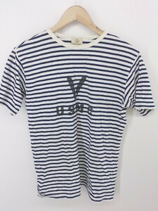 ◇ BEAUTY & YOUTH UNITED ARROWS ボーダー 半袖 Tシャツ カットソー サイズM ホワイト系 ブルー ブラック メンズ P