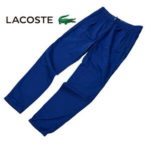 良品 LACOSTE ラコステ タック テーパード パンツ 34 青 レディース ラコステジャパン 24-0808