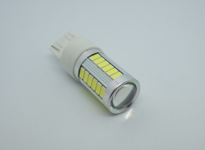 ＜T20W02W-001＞ LED プロジェクタータイプ　ブレーキ・テールライト T20 33SMD ＜白・6000Ｋ＞ DC12V 21W 置換えダブル球／ シングル球