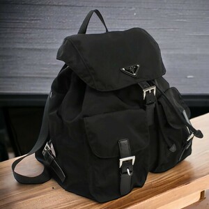 中古 プラダ リュック レディース ブランド PRADA バックパック ブラック バッグ