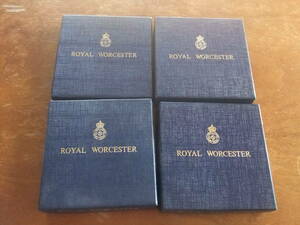 ヴィンテージ オールド Royal Worceter ロイヤルウースター 英国製 プレート 小皿 ４枚set イングランド 蝶 バタフライ ウッドランド