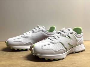 未使用 23.5cm D ニューバランスゴルフシューズ WGS327WM ホワイト/ピンク new balance