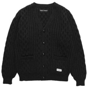 新品 WACKO MARIA 24AW ARAN CARDIGAN アラン ニット カーディガン 24FW-WMK-KN04 ワコマリア XL ネイビー