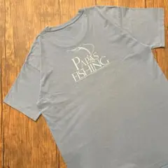 【シングルステッチ】 パパス papas Tシャツ FISHING ブルー