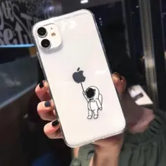 iPhone12ProMaxケース 宇宙服 りんごマーク